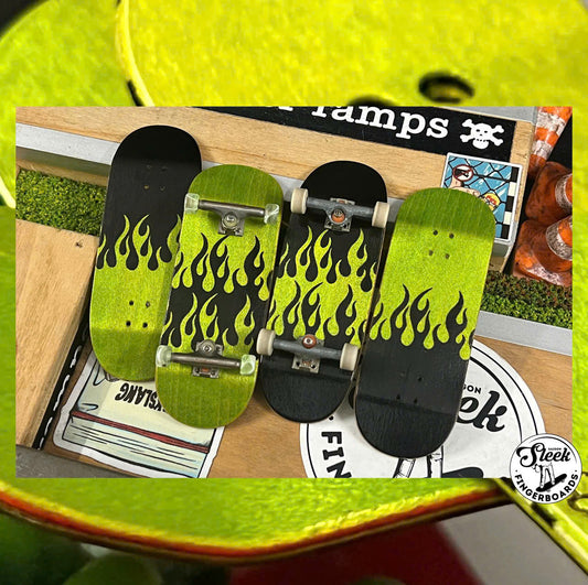Sleekfb La Flame 33/34mm Deck - Split Xanh Lá Green